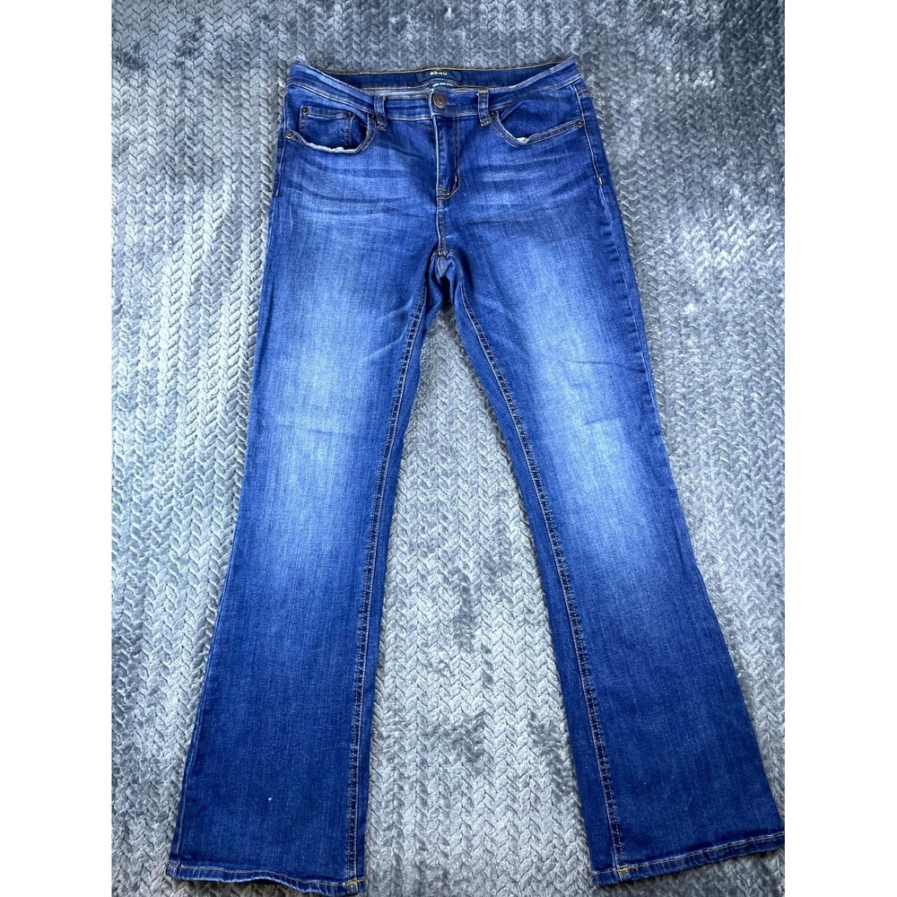 Aeropostale Low Rise Bootcut Jeans Womens 10 Short Blue Denim Stretch 6044